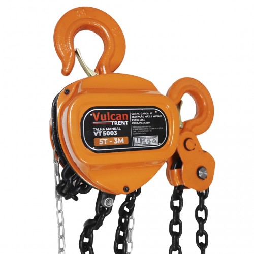 TALHA MANUAL PARA 5 TONELADAS CORRENTE 3 METROS VT5003 - VULCAN TRENT